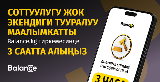 Соттолбогондугу тууралуу маалымкатты Balance.kg колдонмосунан 3 саатта алыңыз